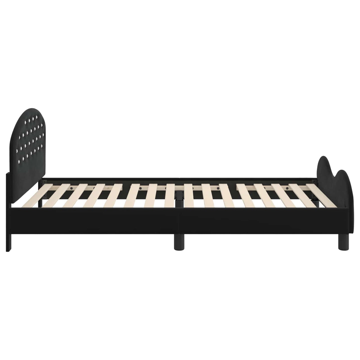 Struttura letto bambini con testata Nero 90 x 190 cm Velluto