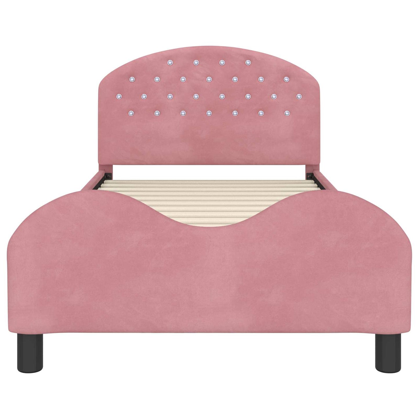 Struttura letto bambini con testata Rosa 90 x 190 cm Velluto