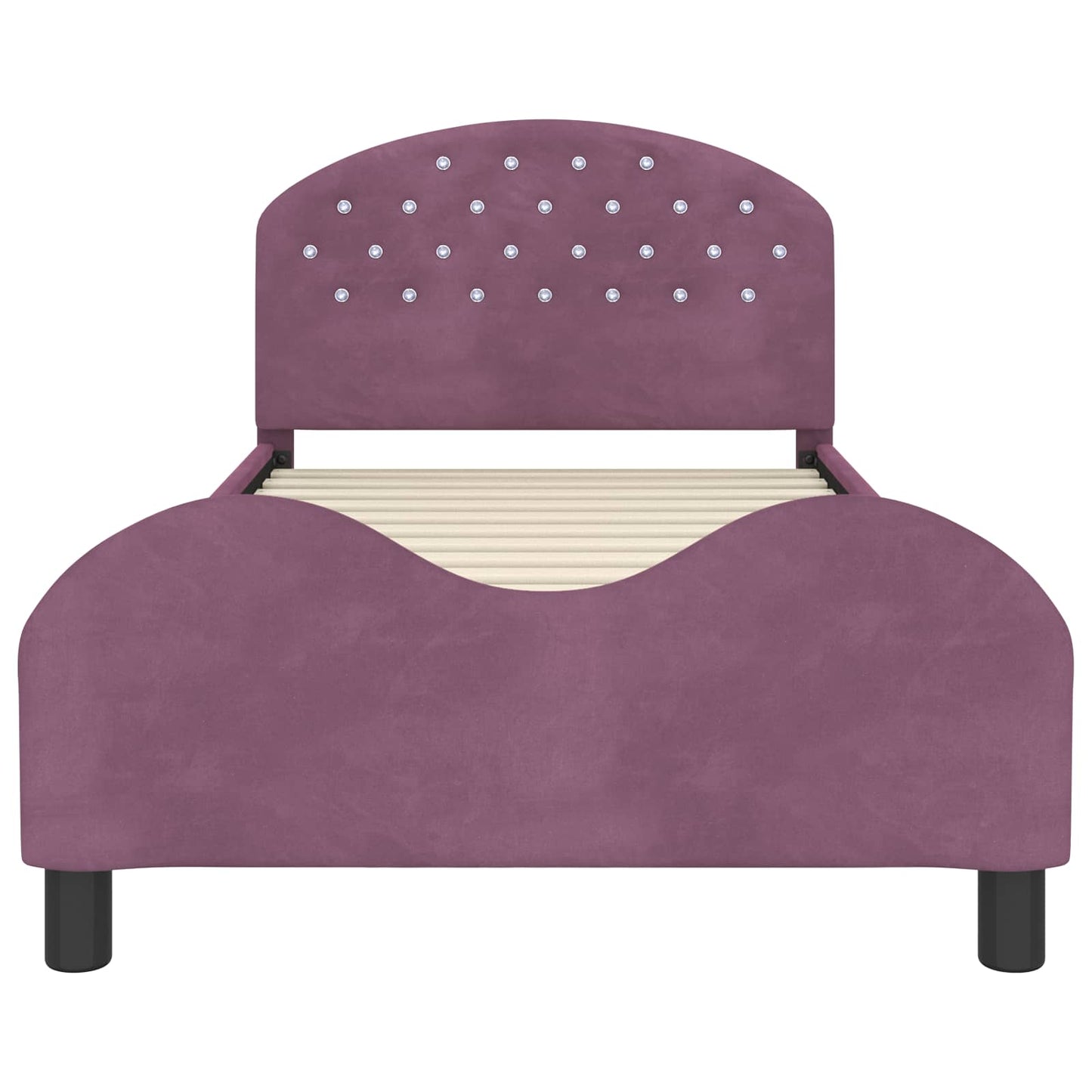 Struttura letto bambini con testata Viola 90 x 190 cm Velluto