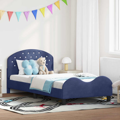 Struttura letto bambini con testata Blu Polizia 90 x 190 cm