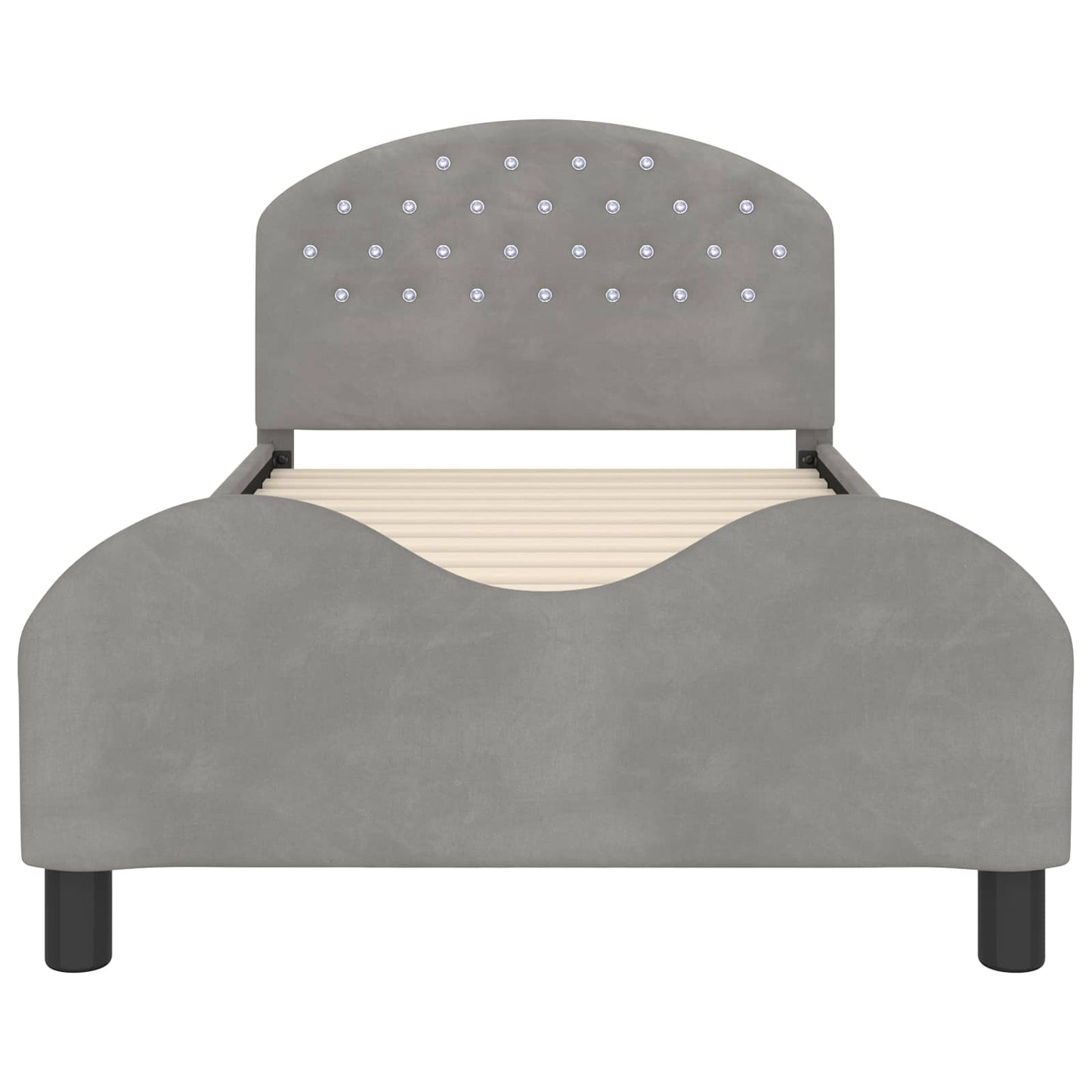 Struttura letto bambini con testata Grigio chiaro 90 x 200 cm
