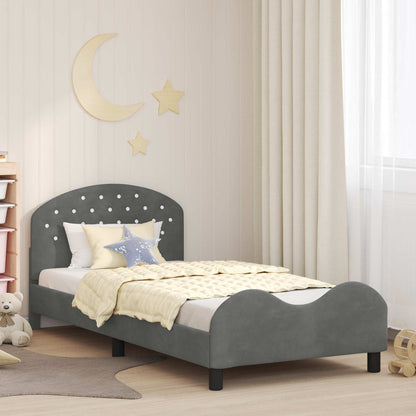 Struttura letto bambini con testata Grigio scuro 90 x 200 cm