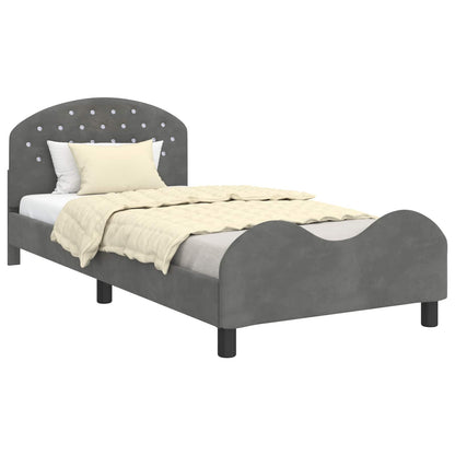 Struttura letto bambini con testata Grigio scuro 90 x 200 cm