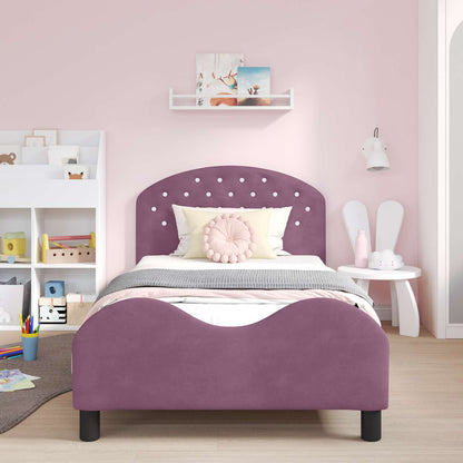 Struttura letto bambini con testata Viola 90 x 200 cm Velluto