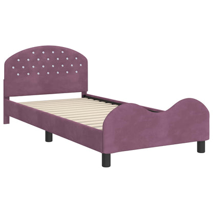 Struttura letto bambini con testata Viola 90 x 200 cm Velluto