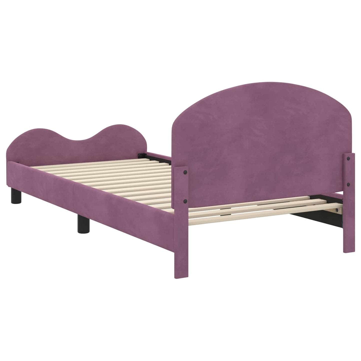 Struttura letto bambini con testata Viola 90 x 200 cm Velluto