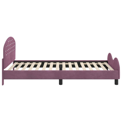Struttura letto bambini con testata Viola 90 x 200 cm Velluto