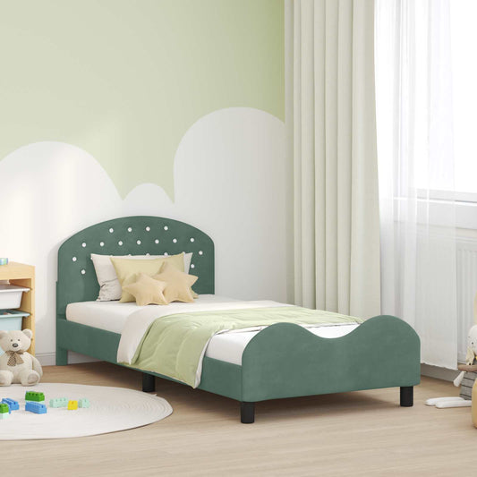 Struttura letto bambini con testata Verde Mare 90 x 200 cm