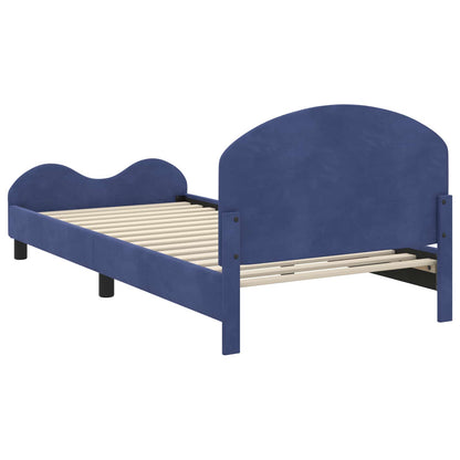 Struttura letto bambini con testata Blu Polizia 90 x 200 cm