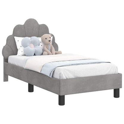 Struttura letto per bambini con testata Grigio chiaro Velluto