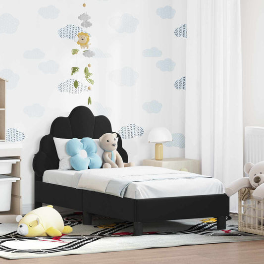 Struttura letto per bambini con testata Nero 70 x 140 cm