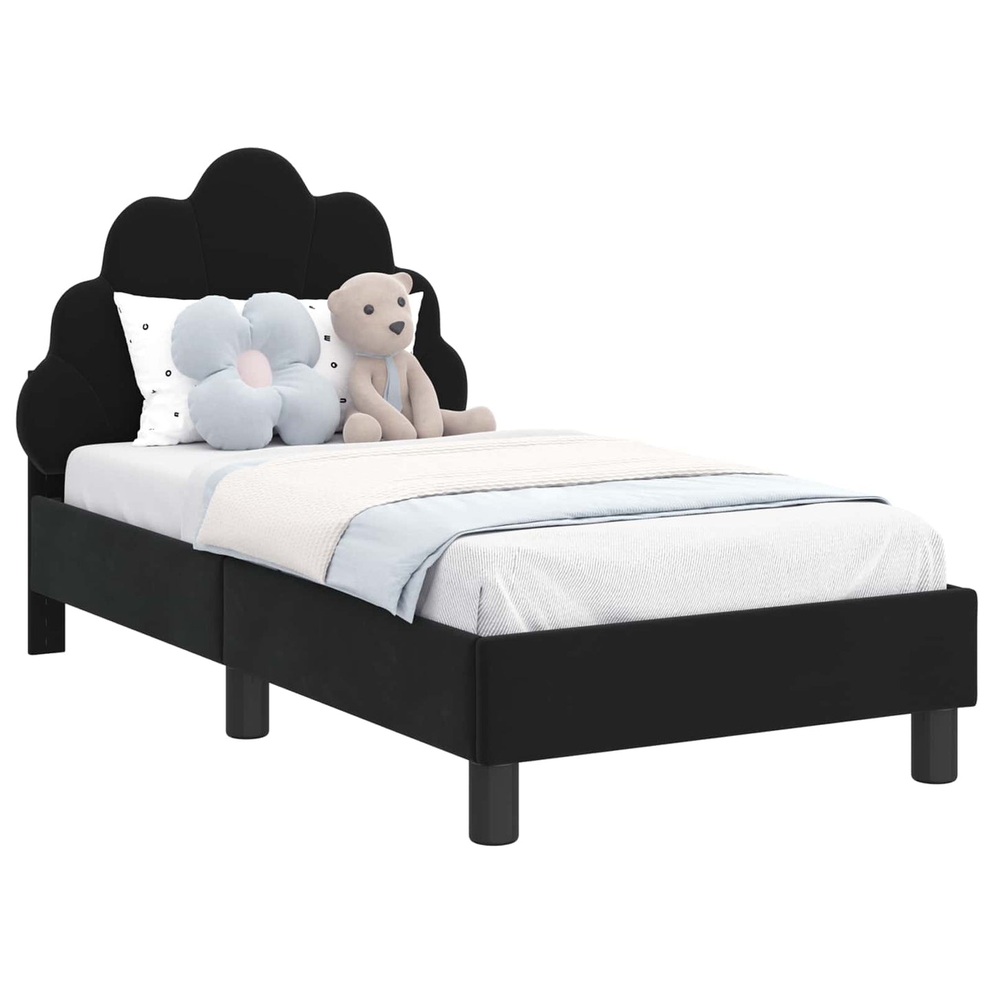 Struttura letto per bambini con testata Nero 70 x 140 cm