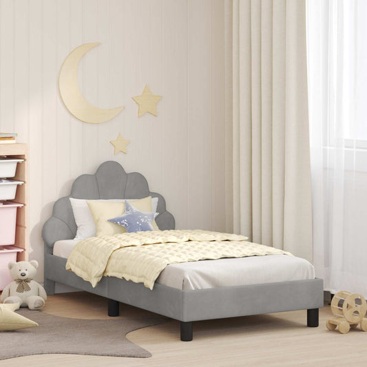 Struttura letto bambini con testata Grigio chiaro 80 x 160 cm