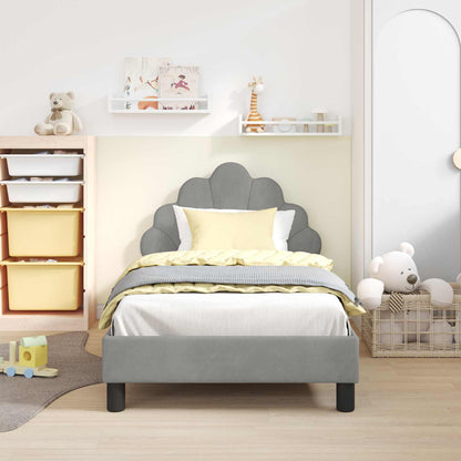 Struttura letto bambini con testata Grigio chiaro 80 x 160 cm