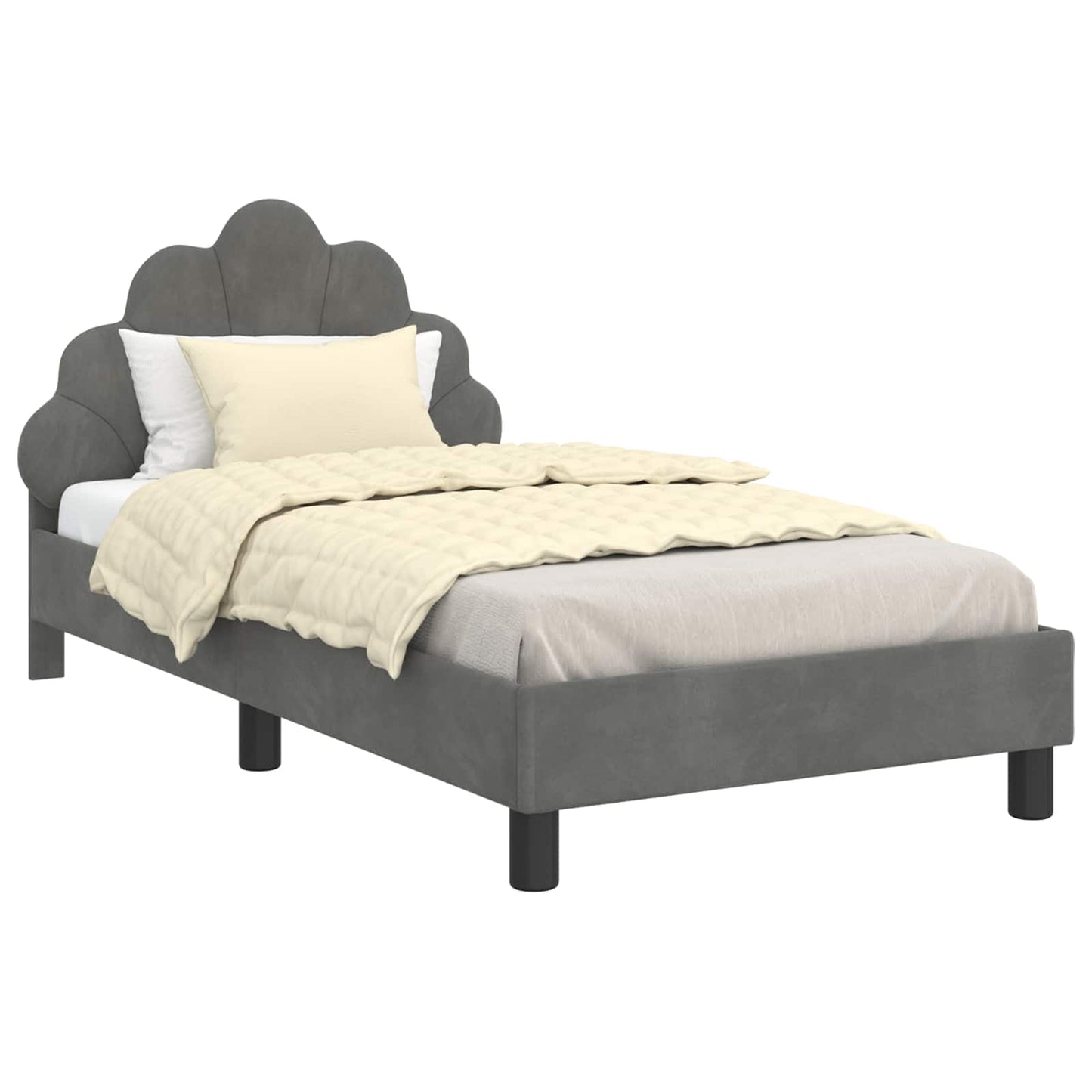 Struttura letto bambini con testata Grigio scuro 80 x 160 cm