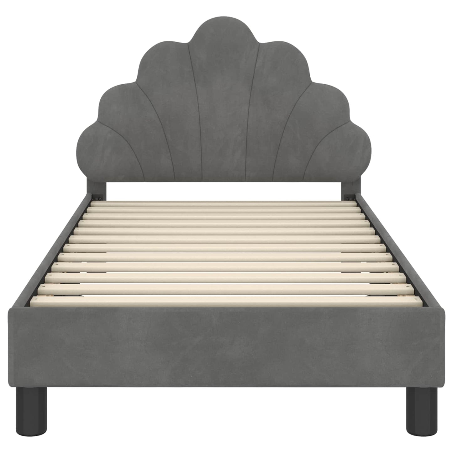 Struttura letto bambini con testata Grigio scuro 80 x 160 cm