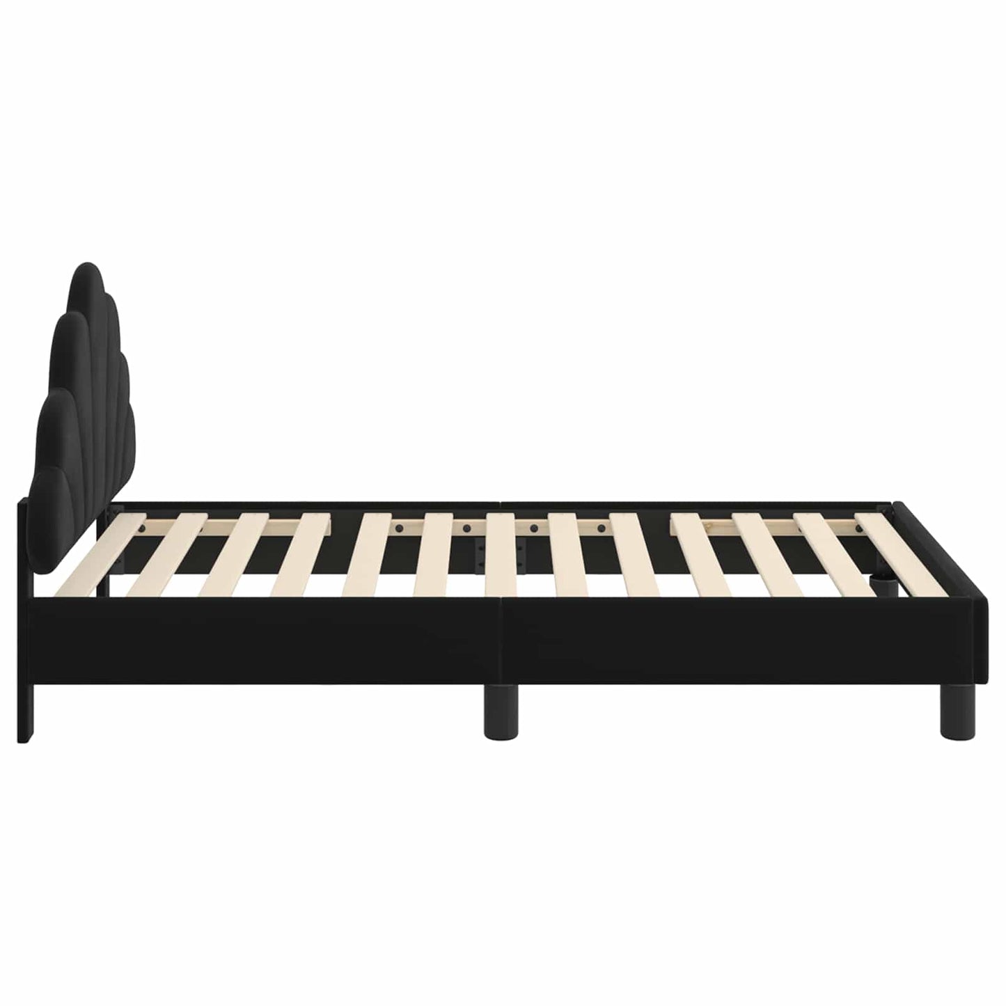 Struttura letto bambini con testata Nero 80 x 160 cm Velluto
