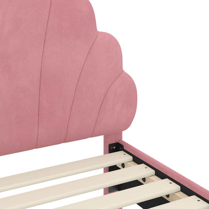Struttura letto bambini con testata Rosa 80 x 160 cm Velluto