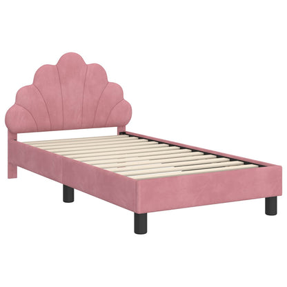 Struttura letto bambini con testata Rosa 80 x 160 cm Velluto