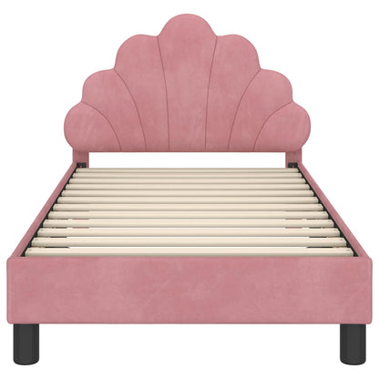 Struttura letto bambini con testata Rosa 80 x 160 cm Velluto