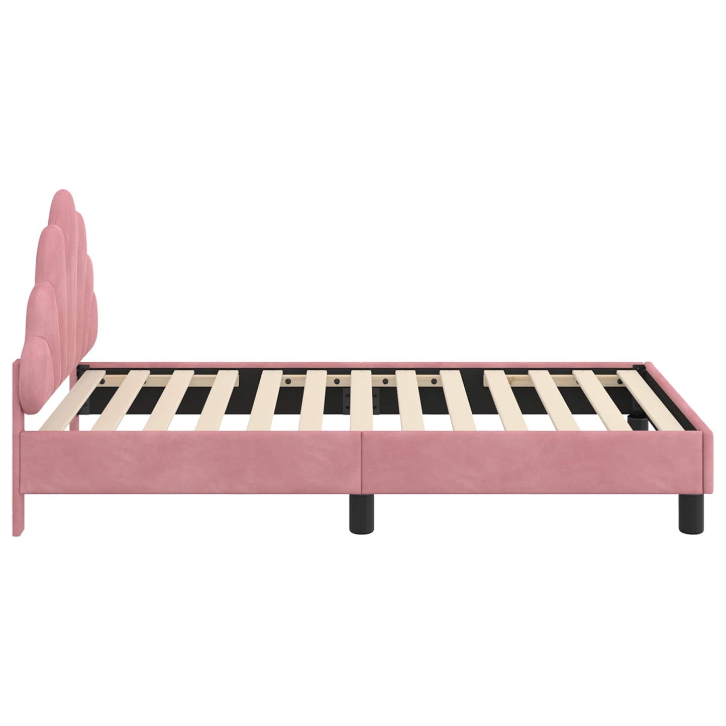 Struttura letto bambini con testata Rosa 80 x 160 cm Velluto