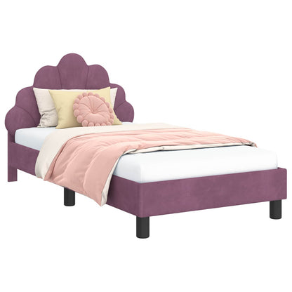 Struttura letto bambini con testata Viola 80 x 160 cm Velluto