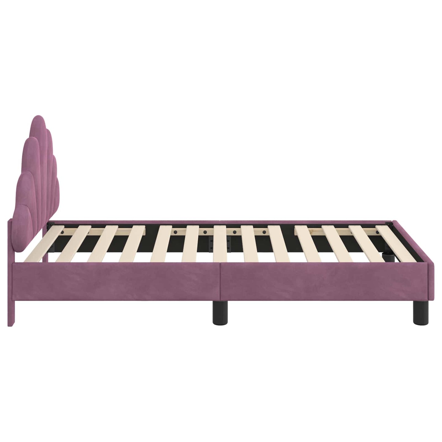 Struttura letto bambini con testata Viola 80 x 160 cm Velluto