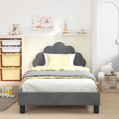 Struttura letto bambini con testata Grigio scuro 80 x 200 cm