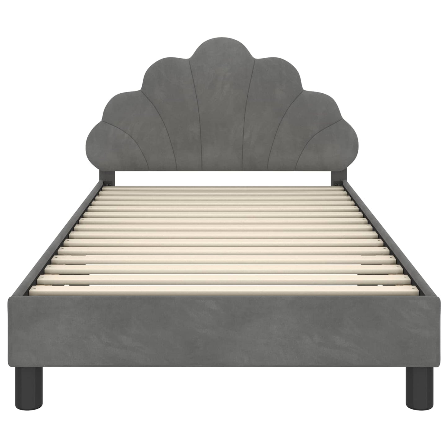 Struttura letto bambini con testata Grigio scuro 80 x 200 cm