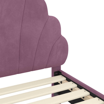 Struttura letto bambini con testata Viola 80 x 200 cm Velluto