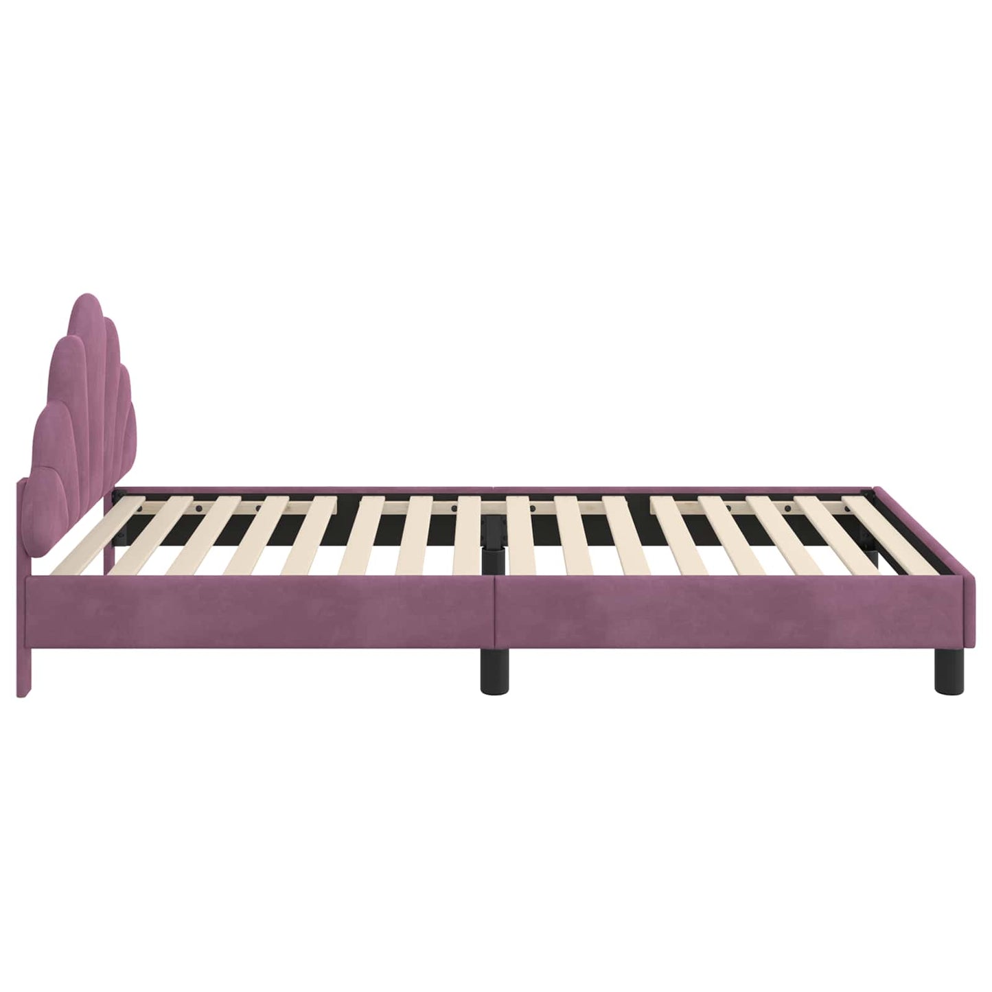 Struttura letto bambini con testata Viola 80 x 200 cm Velluto