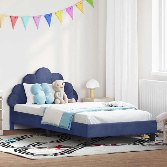 Struttura letto bambini con testata Blu Polizia 80 x 200 cm