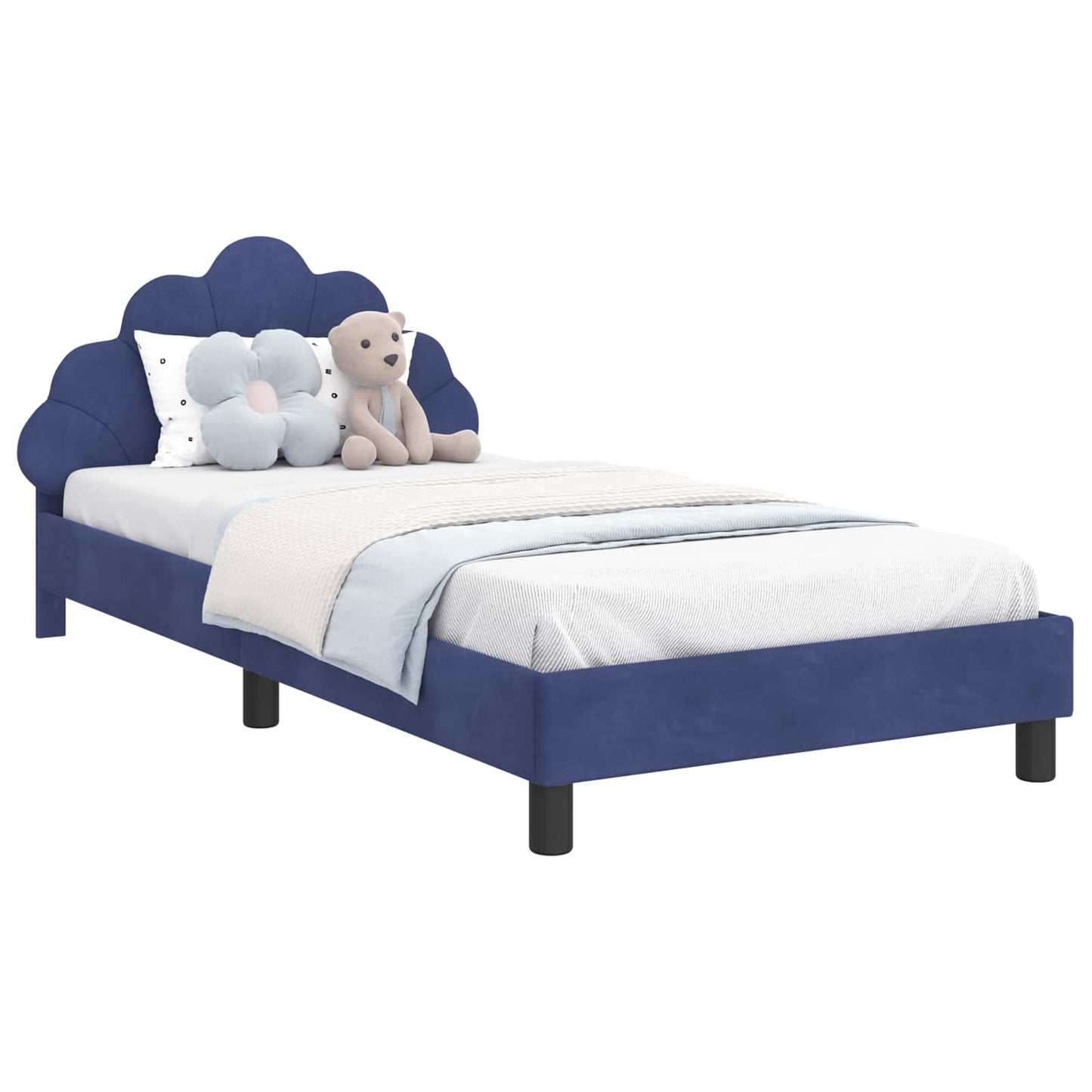 Struttura letto bambini con testata Blu Polizia 80 x 200 cm