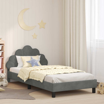 Struttura letto bambini con testata Grigio scuro 90 x 190 cm