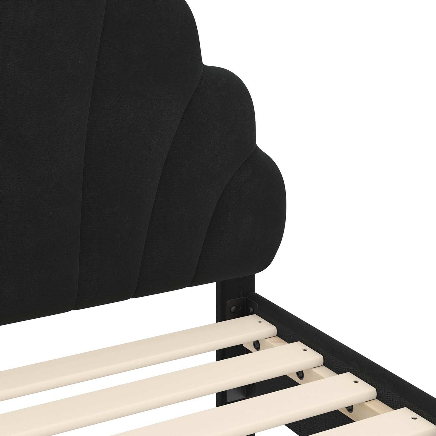 Struttura letto bambini con testata Nero 90 x 190 cm Velluto