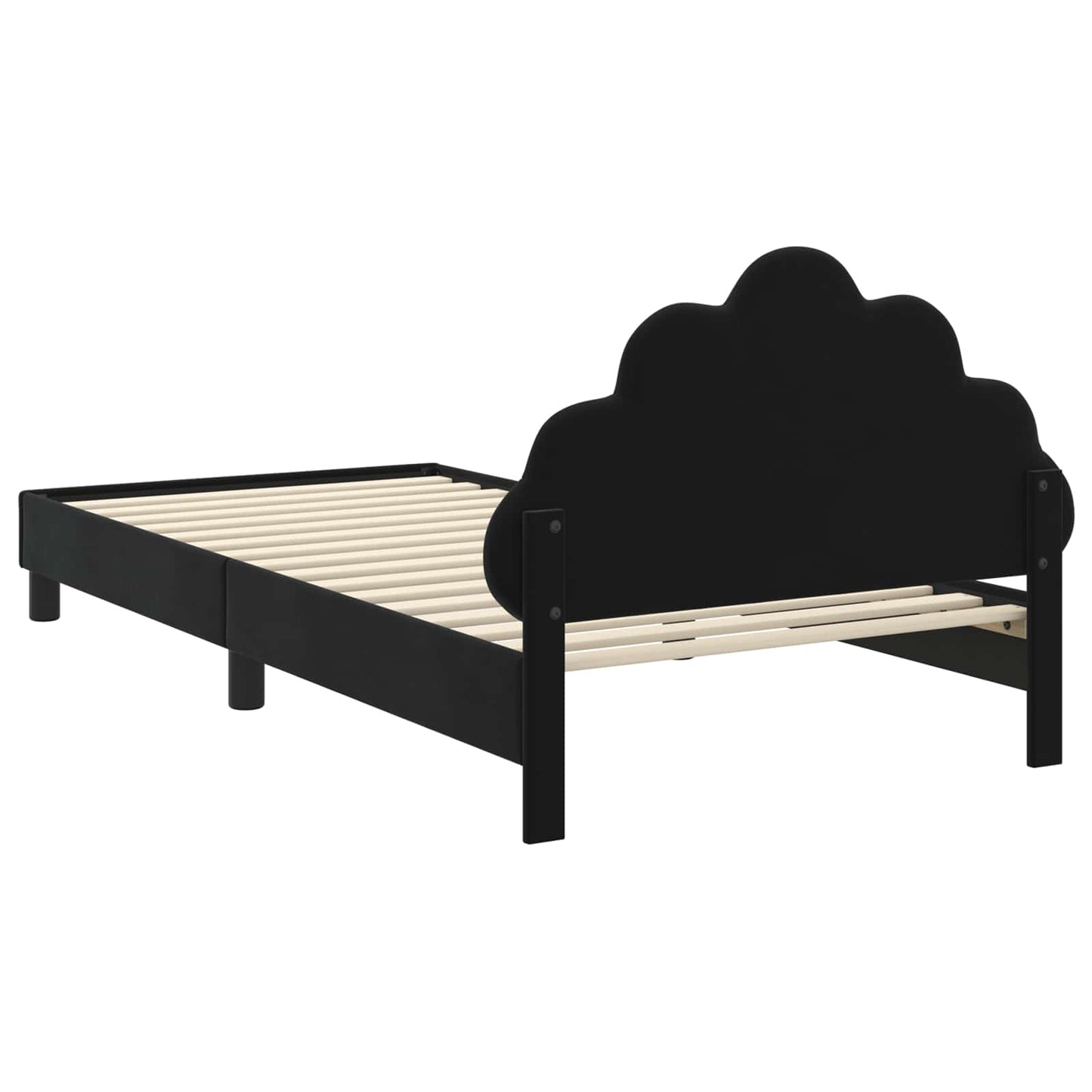 Struttura letto bambini con testata Nero 90 x 190 cm Velluto