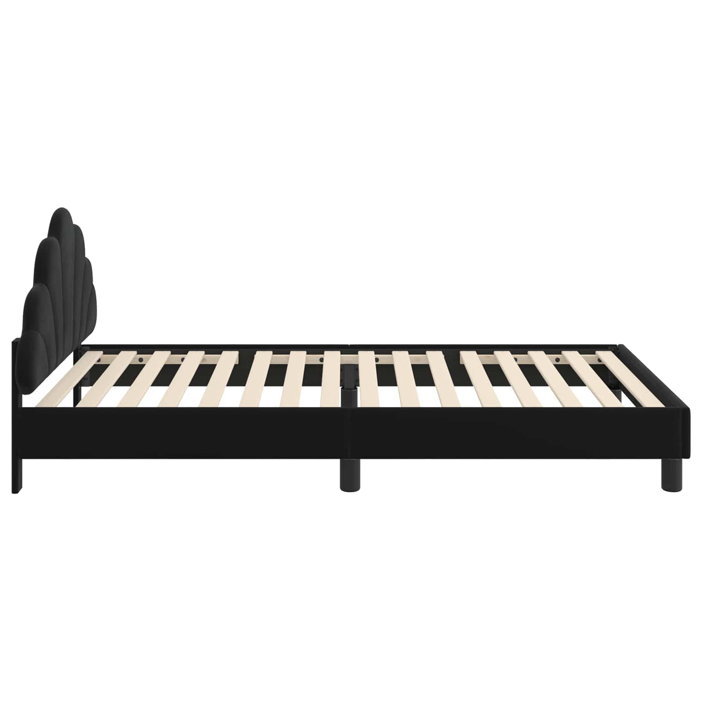 Struttura letto bambini con testata Nero 90 x 190 cm Velluto