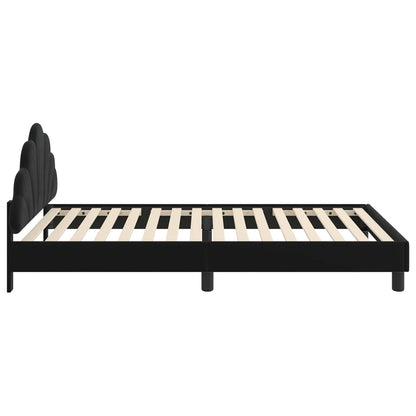 Struttura letto bambini con testata Nero 90 x 190 cm Velluto