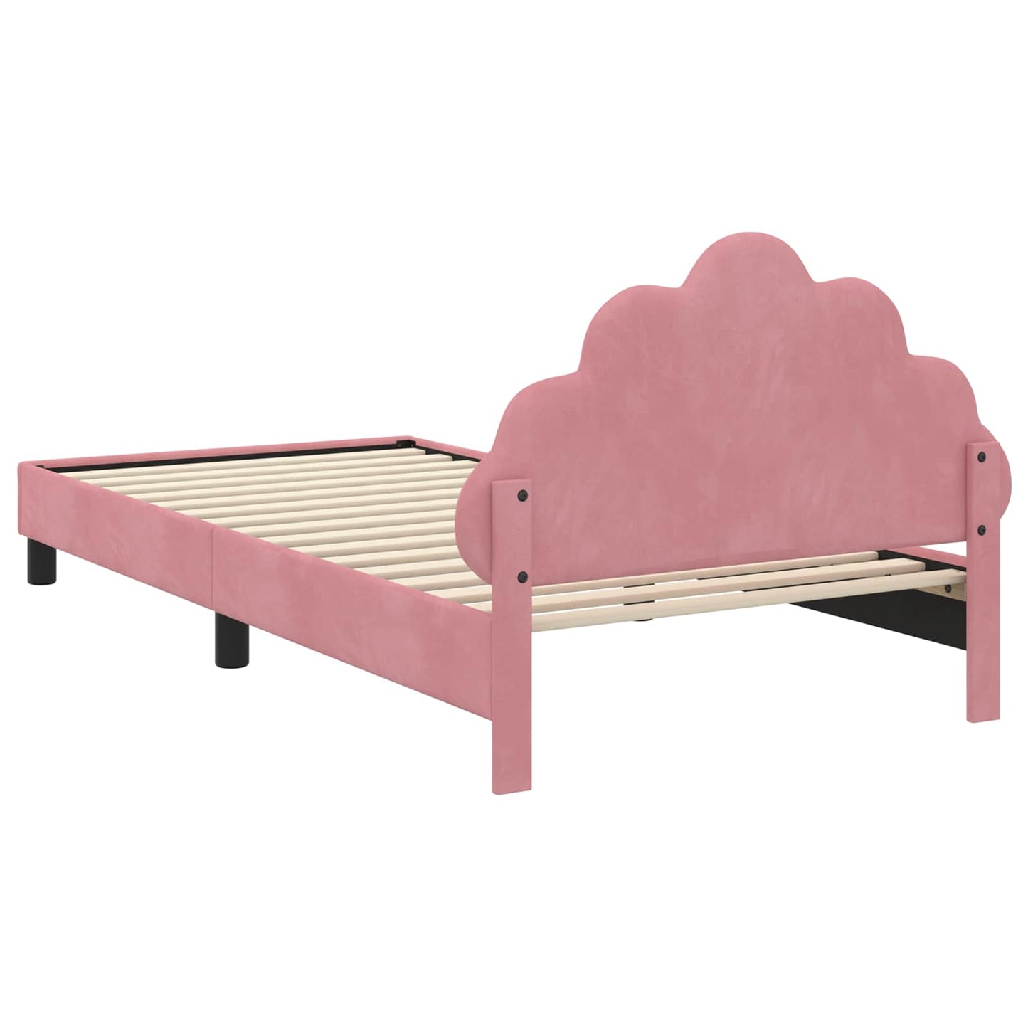 Struttura letto bambini con testata Rosa 90 x 190 cm Velluto