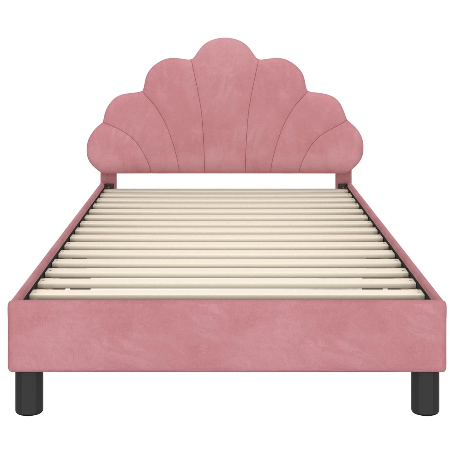 Struttura letto bambini con testata Rosa 90 x 190 cm Velluto