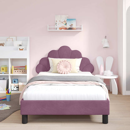 Struttura letto bambini con testata Viola 90 x 190 cm Velluto