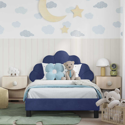 Struttura letto bambini con testata Blu Polizia 90 x 190 cm