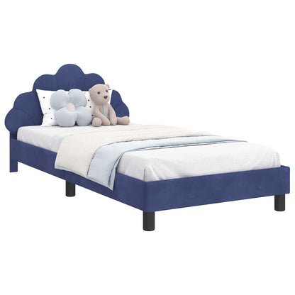 Struttura letto bambini con testata Blu Polizia 90 x 190 cm