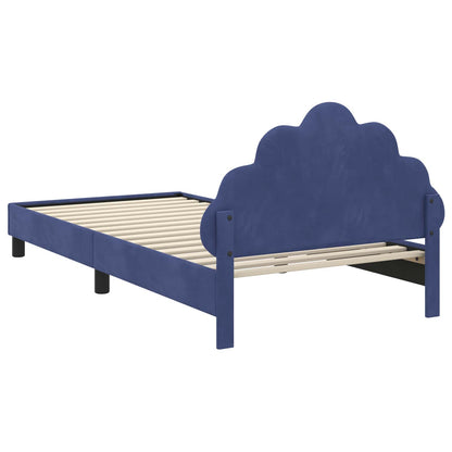 Struttura letto bambini con testata Blu Polizia 90 x 190 cm