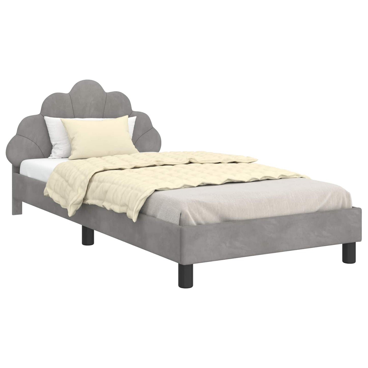 Struttura letto bambini con testata Grigio chiaro 90 x 200 cm