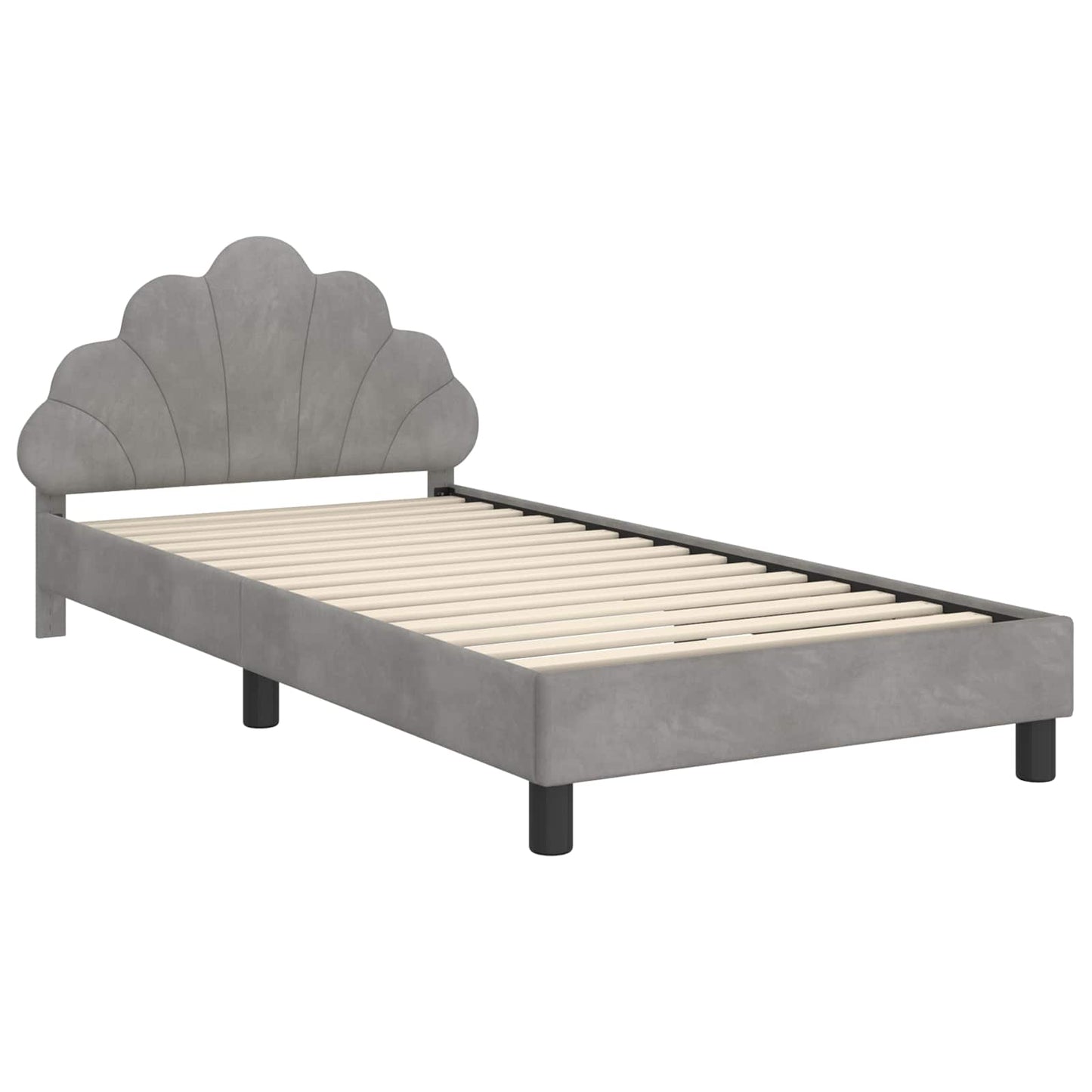 Struttura letto bambini con testata Grigio chiaro 90 x 200 cm