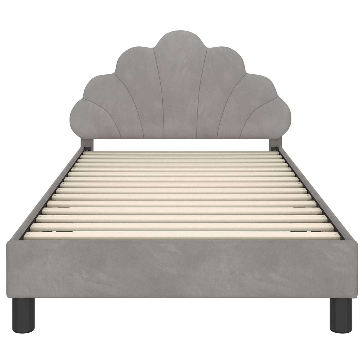 Struttura letto bambini con testata Grigio chiaro 90 x 200 cm