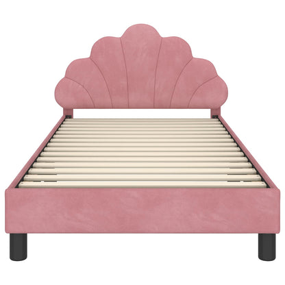 Struttura letto bambini con testata Rosa 90 x 200 cm Velluto