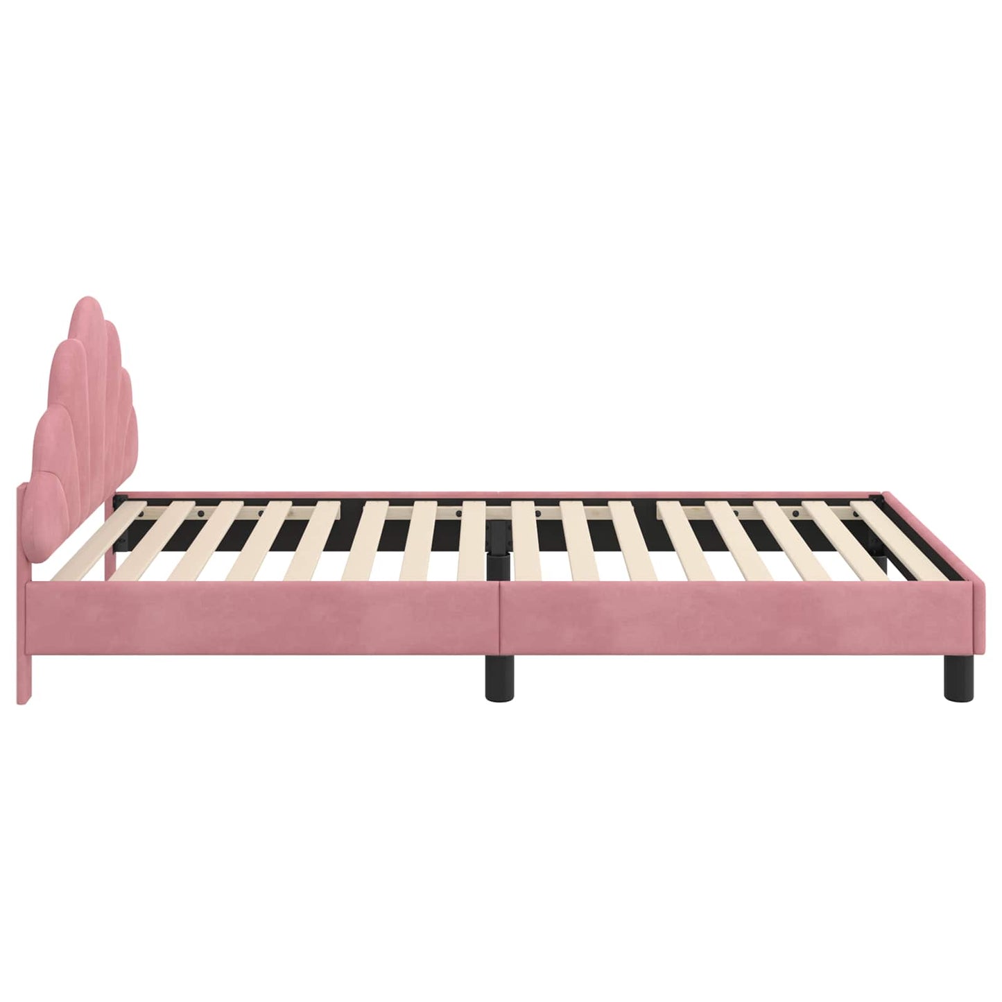 Struttura letto bambini con testata Rosa 90 x 200 cm Velluto