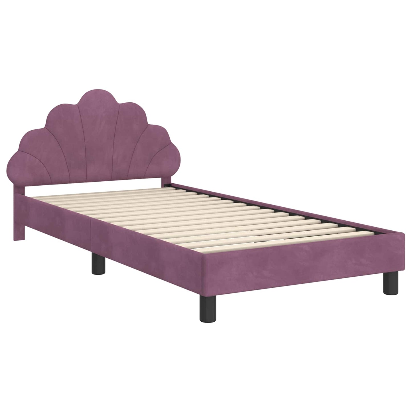 Struttura letto bambini con testata Viola 90 x 200 cm Velluto